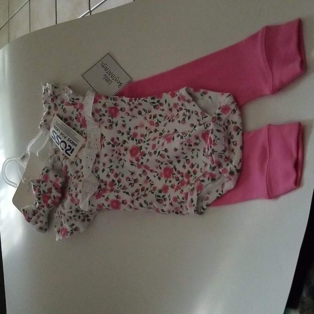 Little Beginings Girls 3 Pc Set 3/6 Months NEW
